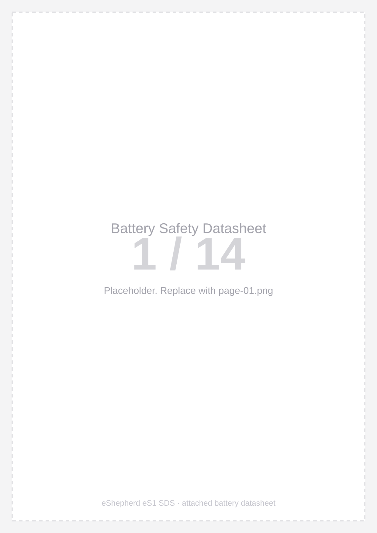Battery safety datasheet — Page 1