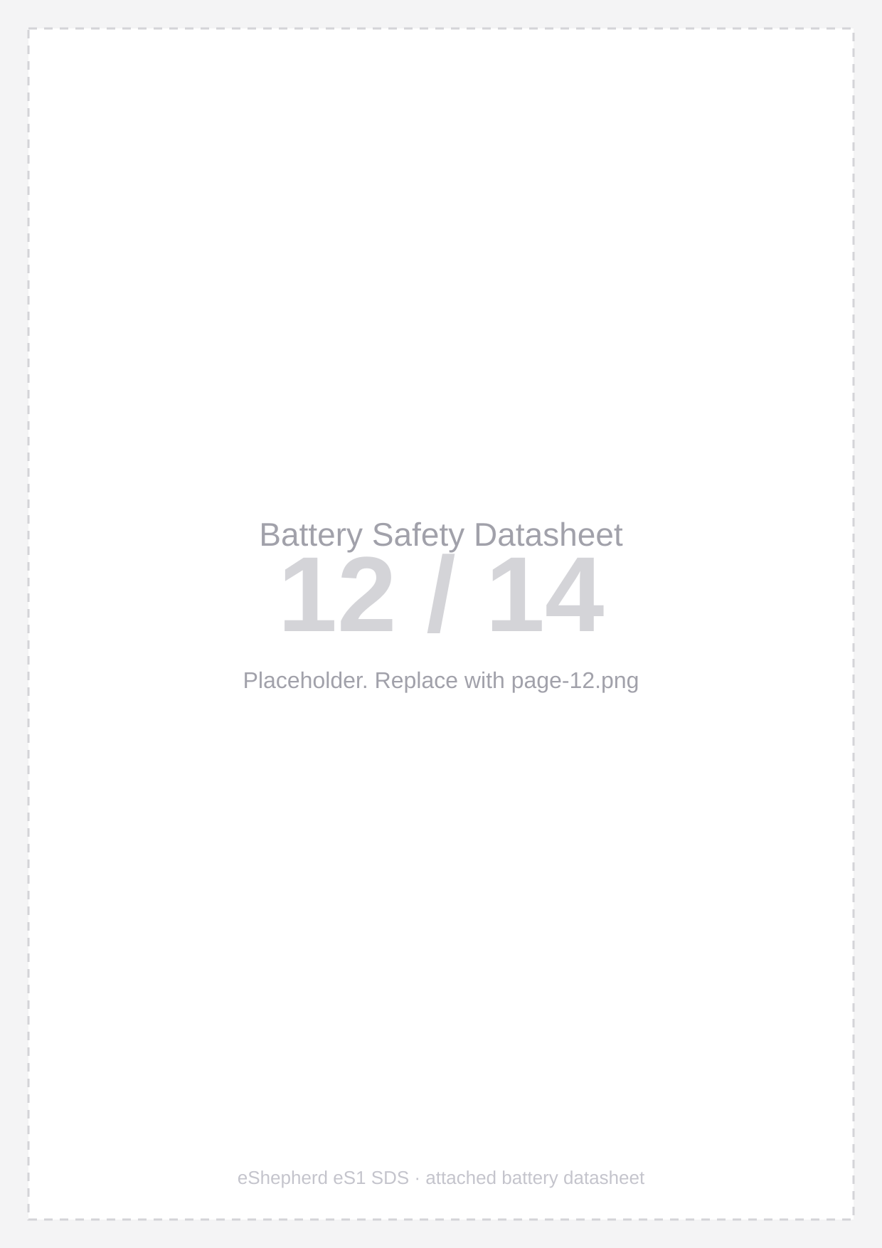 Battery safety datasheet — Page 12
