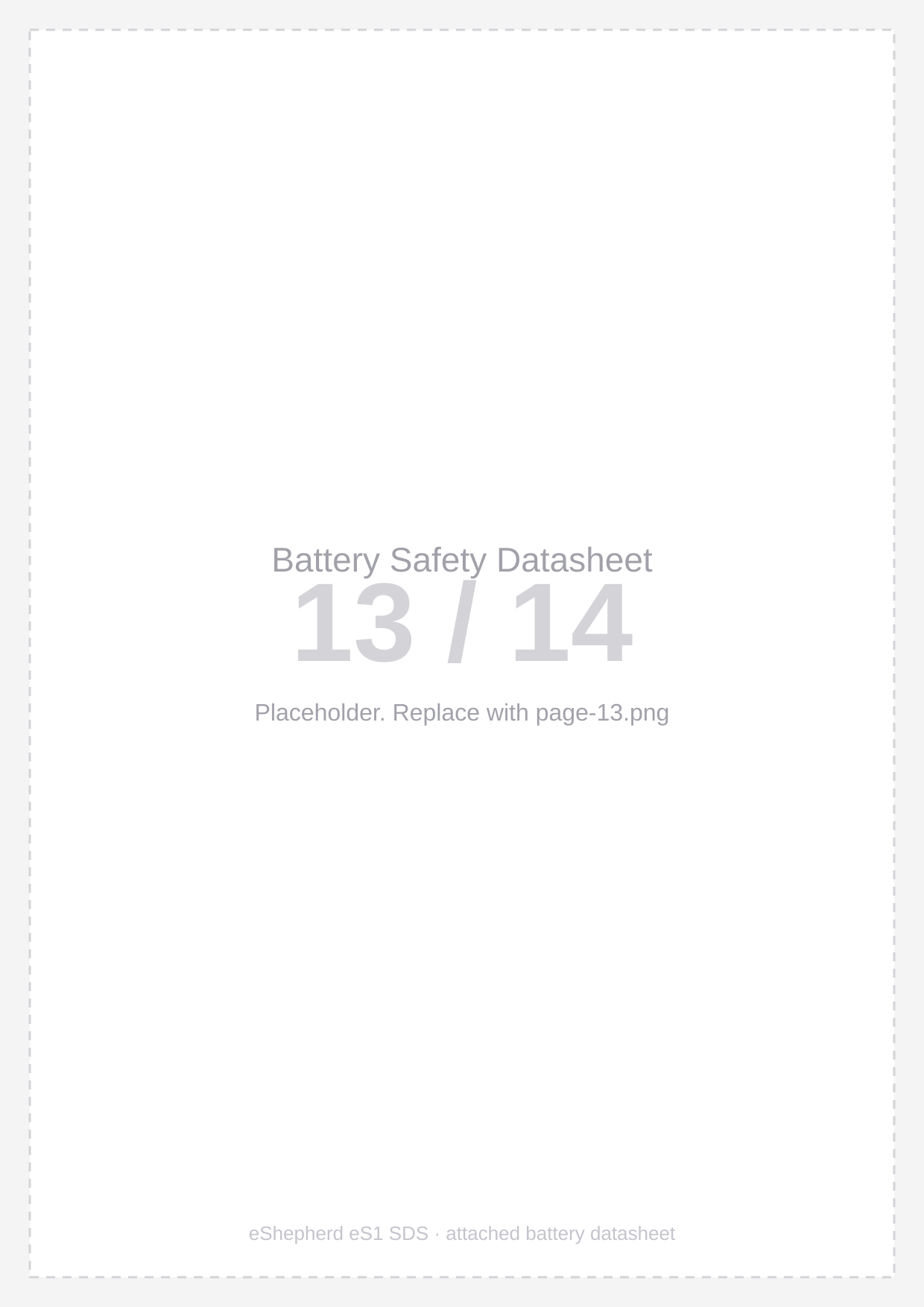 Battery safety datasheet — Page 13